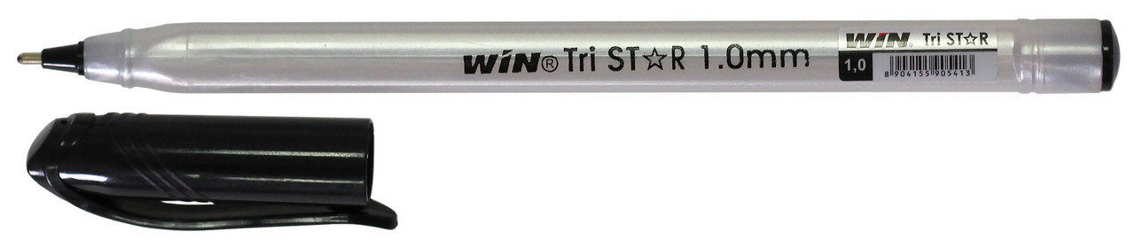 Ручка масляна WIN (TRISTAR), чорнила чорні, трикутна форма